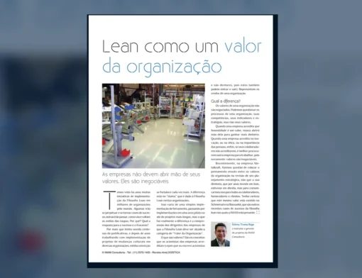 Capa do artigo do acervo técnico da IMAM sobre lean como valor da organização