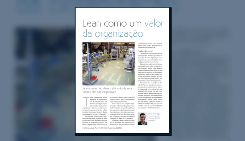 Capa do artigo do acervo técnico da IMAM sobre lean como valor da organização