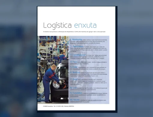 Capa do artigo do acervo técnico da IMAM sobre princípios da logística enxuta