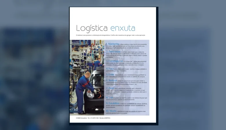 Capa do artigo do acervo técnico da IMAM sobre princípios da logística enxuta