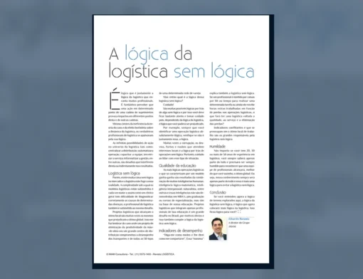 Capa do artigo do acervo técnico da IMAM sobre lógica da logística