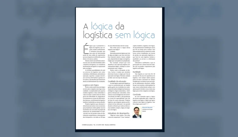 Capa do artigo do acervo técnico da IMAM sobre lógica da logística