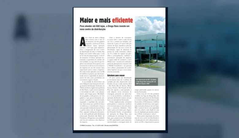 Capa do artigo do acervo técnico da IMAM sobre CD de drogaria
