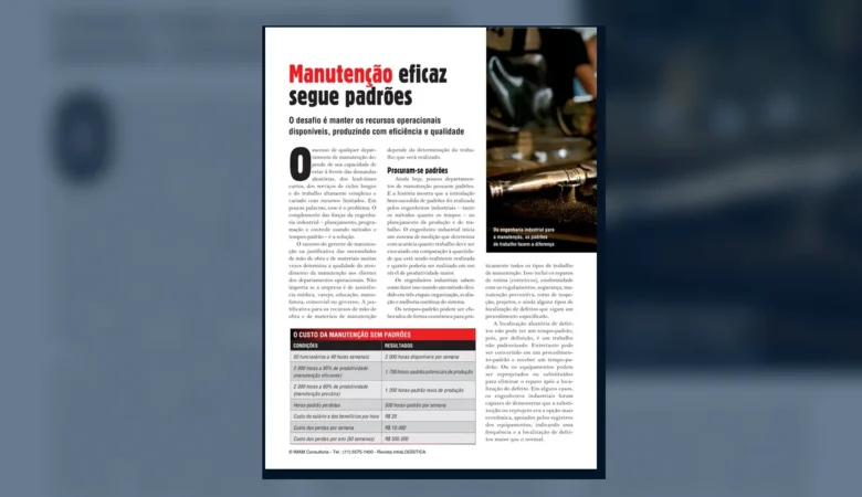 Capa do artigo do acervo técnico da IMAM sobre tempos-padrão na manutenção