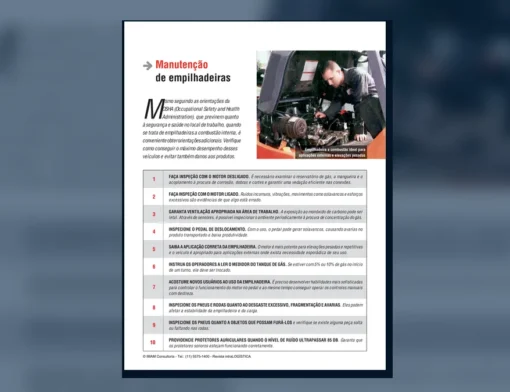 Capa do artigo do acervo técnico da IMAM sobre manutenção de empilhadeiras