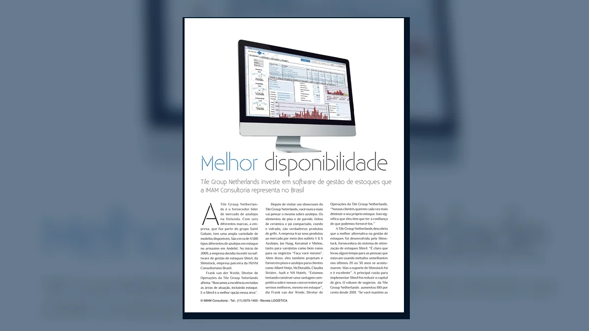 Capa do artigo do acervo técnico da IMAM sobre software de gestão de estoques