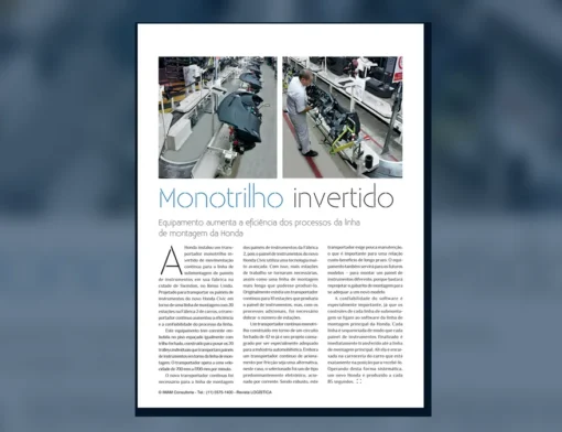 Capa do artigo do acervo técnico da IMAM sobre transportador monotrilho
