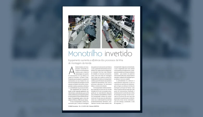 Capa do artigo do acervo técnico da IMAM sobre transportador monotrilho