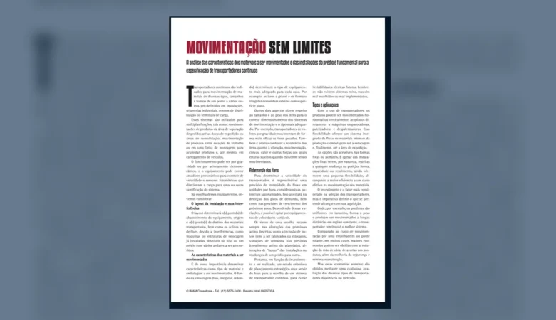 Capa do artigo do acervo técnico da IMAM sobre seleção de transportadores contínuos