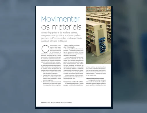 Capa do artigo do acervo técnico da IMAM sobre transportador de rolos motorizados