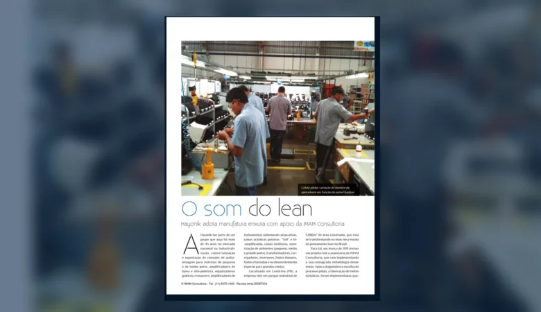 Capa do artigo do acervo técnico da IMAM sobre projeto piloto lean