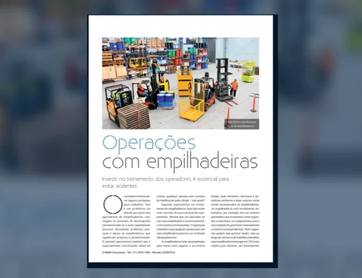 Capa do artigo do acervo técnico da IMAM sobre treinamento de empilhadeira