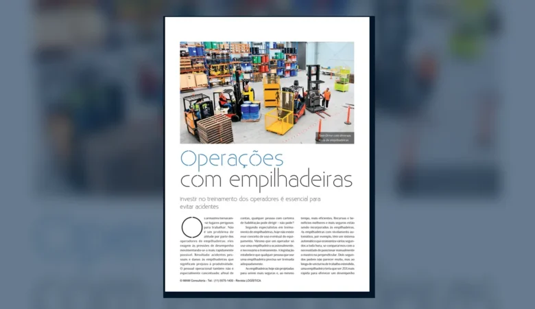Capa do artigo do acervo técnico da IMAM sobre treinamento de empilhadeira