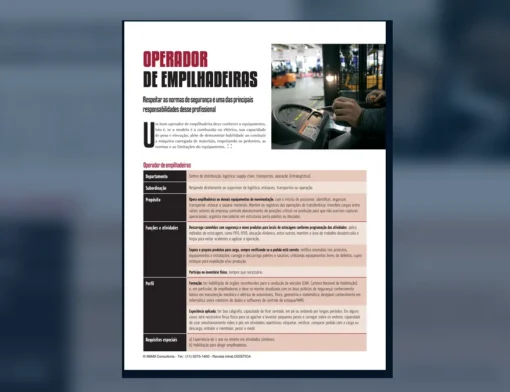 Capa do artigo do acervo técnico da IMAM sobre perfil do operador de empilhadeira