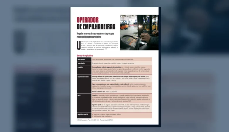 Capa do artigo do acervo técnico da IMAM sobre perfil do operador de empilhadeira