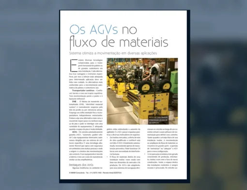 Capa do artigo do acervo técnico da IMAM sobre transporte horizontal de paletes