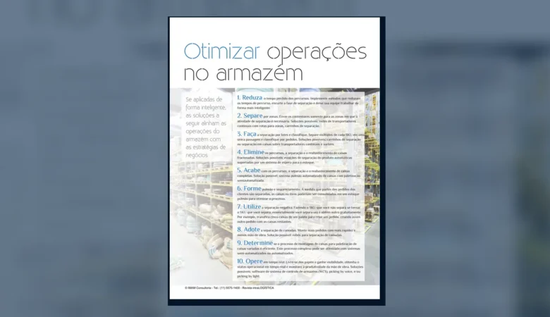 Capa do artigo do acervo técnico da IMAM sobre otimizar operações no armazém