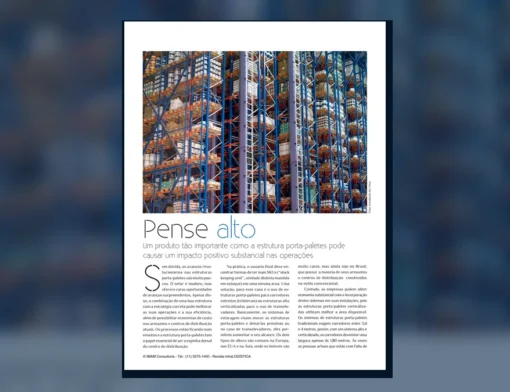 Capa do artigo do acervo técnico da IMAM sobre porta-paletes verticalizado