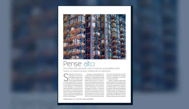Capa do artigo do acervo técnico da IMAM sobre porta-paletes verticalizado