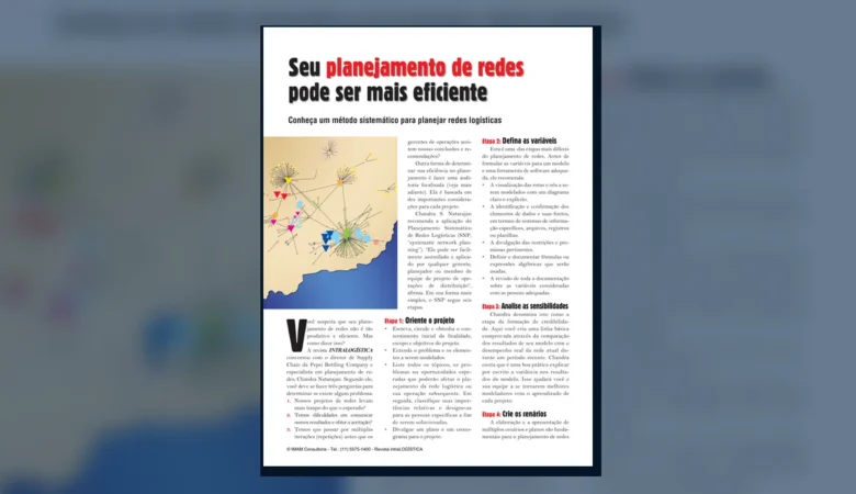 Capa do artigo do acervo técnico da IMAM sobre planejamento de redes logísticas