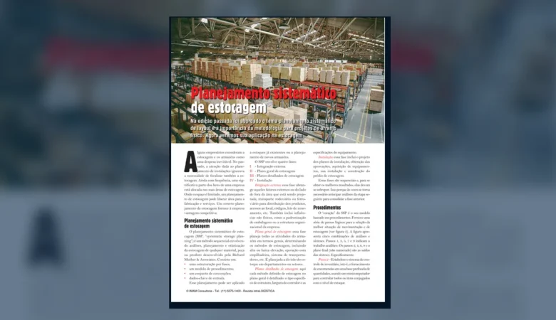Capa do artigo do acervo técnico da IMAM sobre planejamento sistemático de estocagem