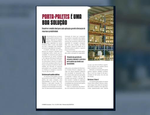 Capa do artigo do acervo técnico da IMAM sobre modelos de porta-paletes
