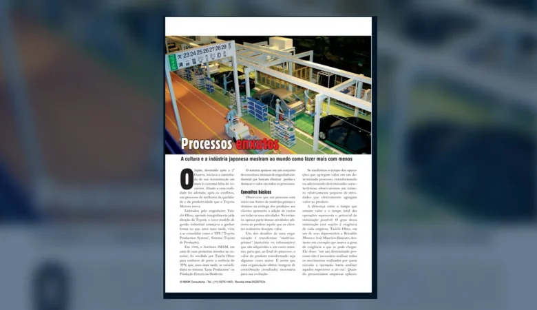 Capa do artigo do acervo técnico da IMAM sobre processos enxutos
