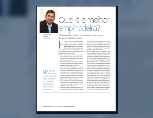 Capa do artigo do acervo técnico da IMAM sobre melhor empilhadeira