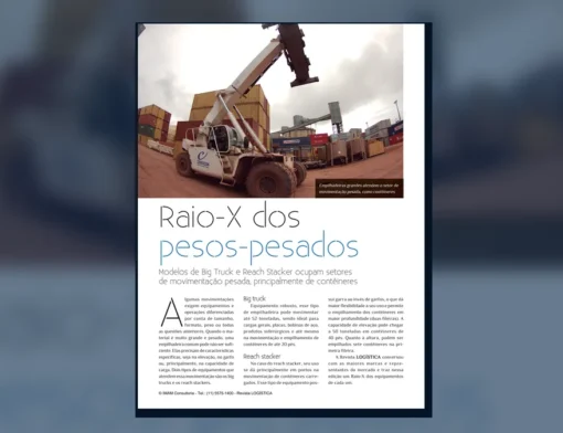 Capa do artigo do acervo técnico da IMAM sobre empilhadeira de grande porte