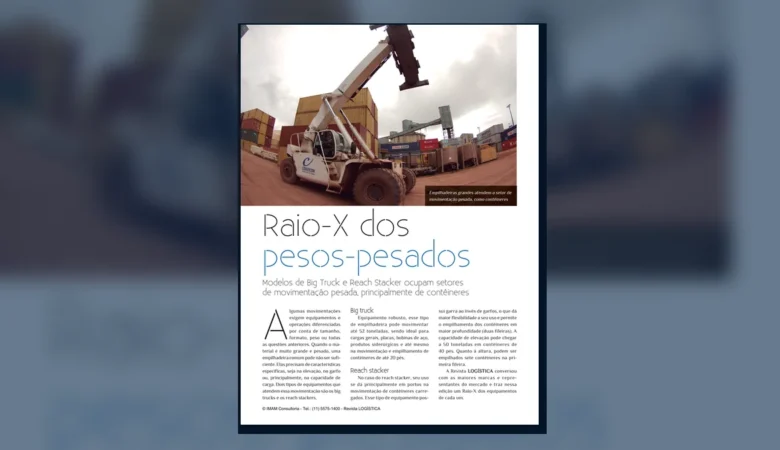 Capa do artigo do acervo técnico da IMAM sobre empilhadeira de grande porte