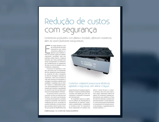 Capa do artigo do acervo técnico da IMAM sobre contentor colapsível