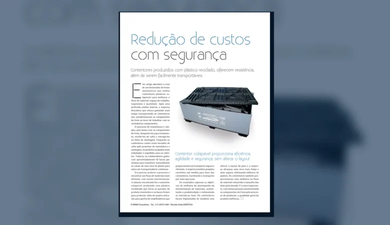 Capa do artigo do acervo técnico da IMAM sobre contentor colapsível