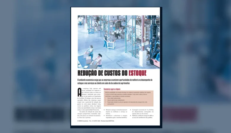 Capa do artigo do acervo técnico da IMAM sobre redução de custos do estoque