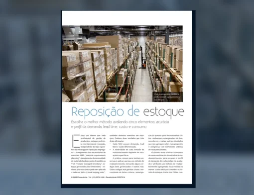 Capa do artigo do acervo técnico da IMAM sobre métodos de reposição de estoque