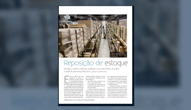 Capa do artigo do acervo técnico da IMAM sobre métodos de reposição de estoque
