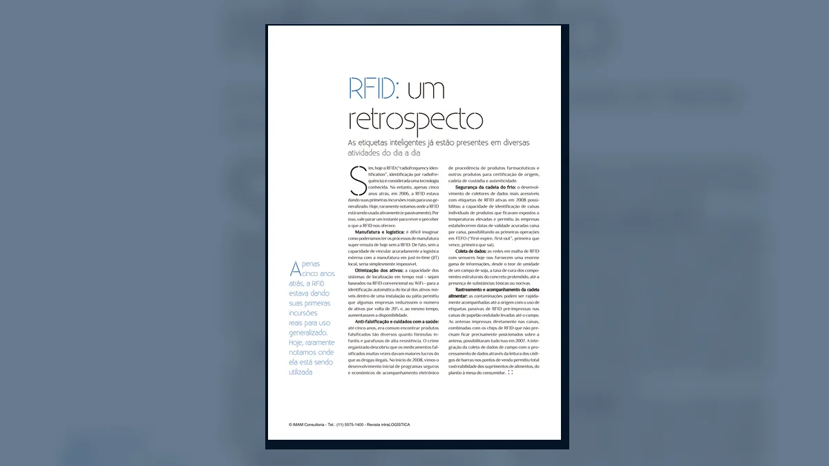 Capa do artigo do acervo técnico da IMAM sobre evolução do RFID
