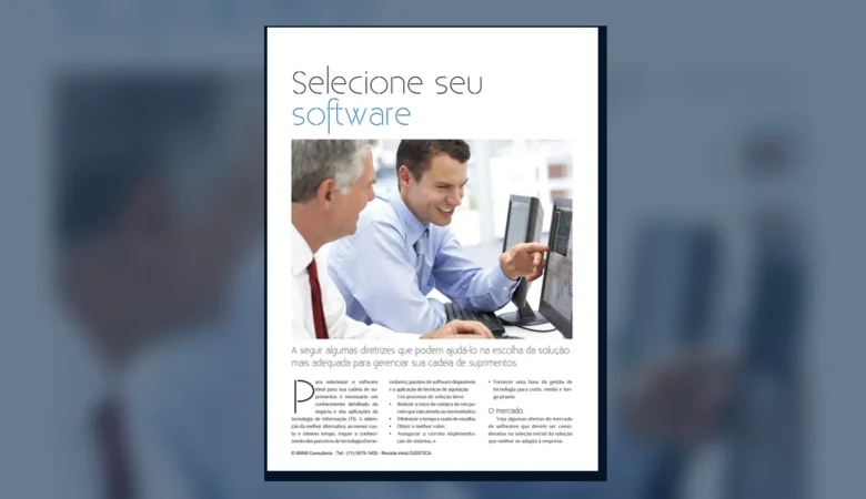 Capa do artigo do acervo técnico da IMAM sobre seleção de software