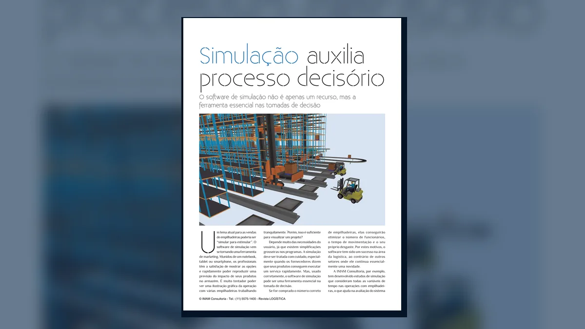 Capa do artigo do acervo técnico da IMAM sobre software de simulação