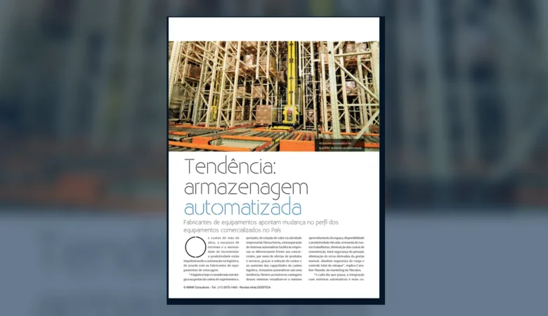 Capa do artigo do acervo técnico da IMAM sobre armazém automático