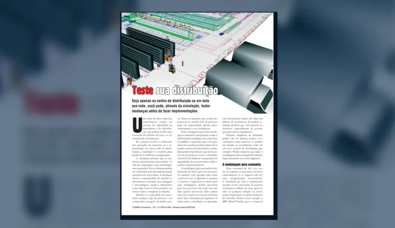 Capa do artigo do acervo técnico da IMAM sobre simulação da rede de distribuição