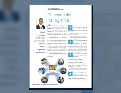 Capa do artigo do acervo técnico da IMAM sobre TI na logística