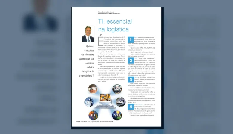 Capa do artigo do acervo técnico da IMAM sobre TI na logística