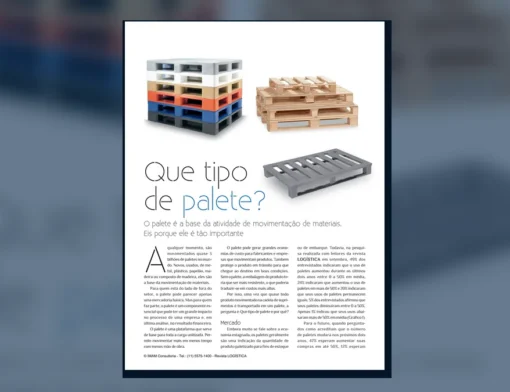 Capa do artigo do acervo técnico da IMAM sobre uso de paletes no Brasil