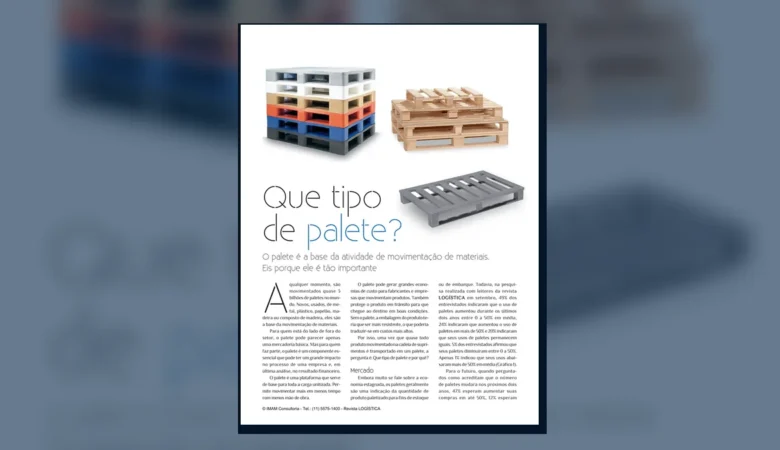 Capa do artigo do acervo técnico da IMAM sobre uso de paletes no Brasil