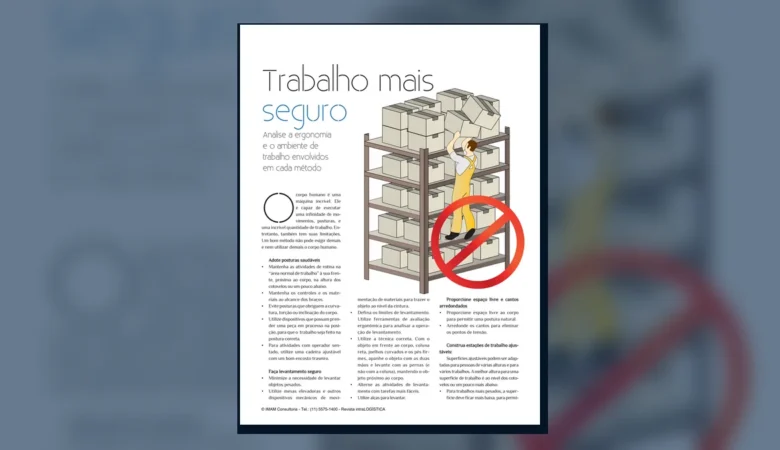 Capa do artigo do acervo técnico da IMAM sobre segurança no posto de trabalho