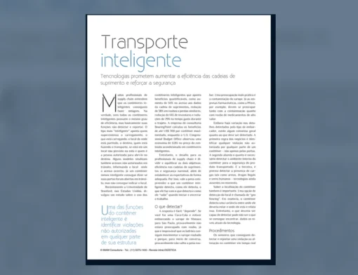 Capa do artigo do acervo técnico da IMAM sobre contêiner inteligente