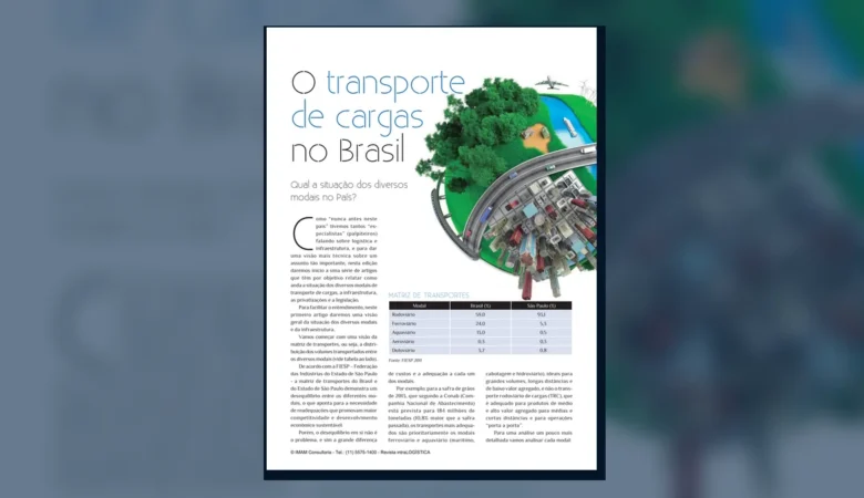 Capa do artigo do acervo técnico da IMAM sobre matriz de transportes