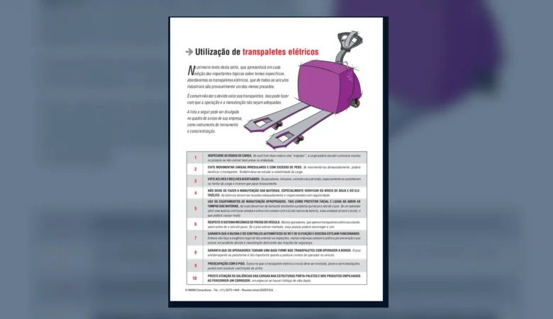 Capa do artigo do acervo técnico da IMAM sobre transpaletes elétricos