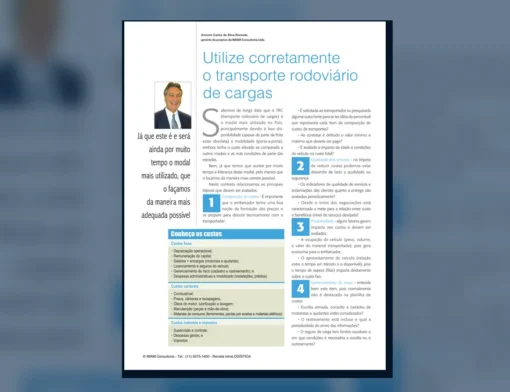 Capa do artigo do acervo técnico da IMAM sobre contratação de transporte rodoviário