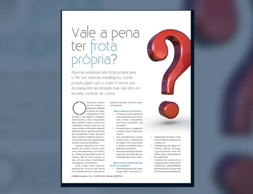 Capa do artigo do acervo técnico da IMAM sobre vale a pena ter frota própria